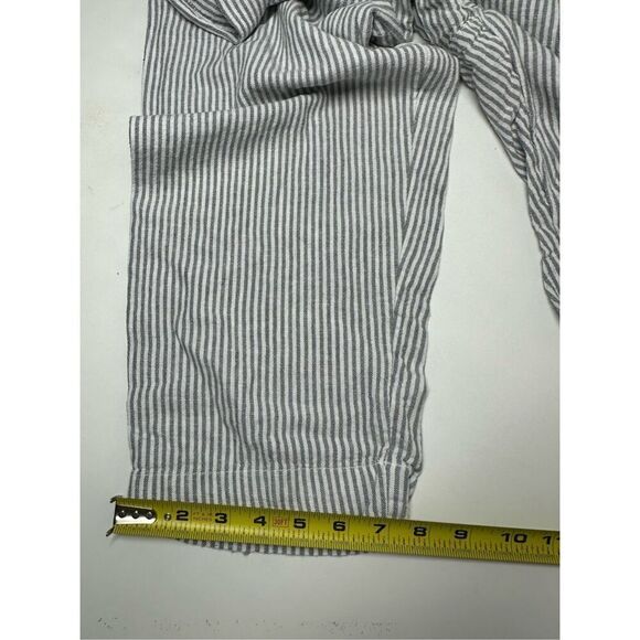 Old Navy Women’s Linen Blend Striped Pants Elastic Waist Straight Leg Sz M - Picture 13 of 15